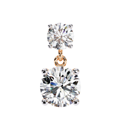 3.73Ct Round Cut Top Grade Lab Grown Diamond Elegant Dainty Classic Vintage Prong Set Drop Wedding Earring For Women's