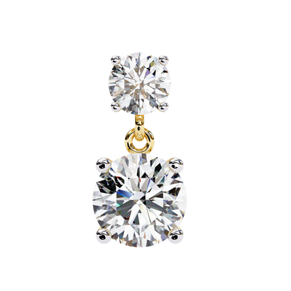 3.73Ct Round Cut Top Grade Lab Grown Diamond Elegant Dainty Classic Vintage Prong Set Drop Wedding Earring For Women's