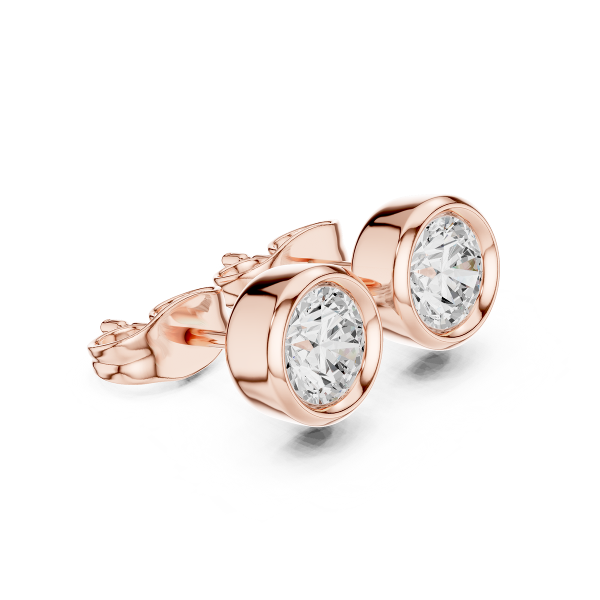 Round Cut Lab Grown Diamond Classic Stud Earrings
