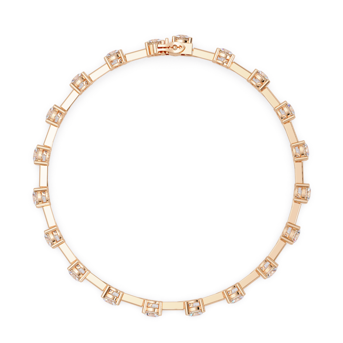 Floating Lab Grown Round Diamond Line Bracelet