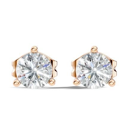 Round Lab Grown Diamond Solitaire Stud Earring