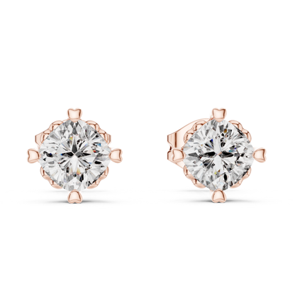 1.40 Ct Cushion Cut Lab Grown Diamond 4 Prong Earrings