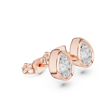 Pear Cut Lab Grown Diamond Vintage Stud Earrings