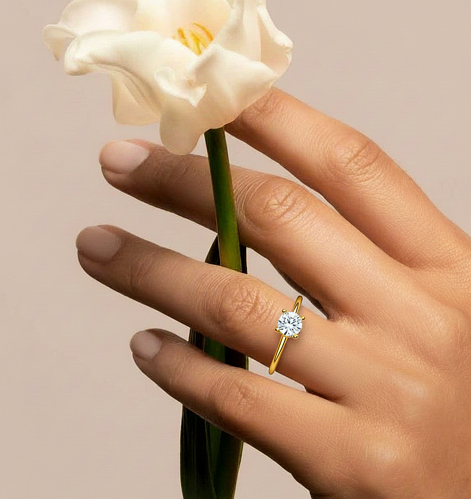 Lab Grown Round Brilliant Cut Diamond Ring