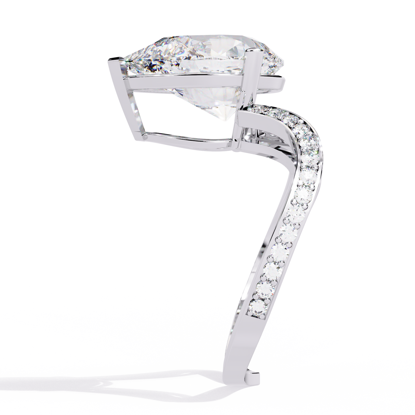 5.00Ct Pear And Round Cut White Colorless Diamond V Shape Antique Classic Stunning Wedding Ring Gift For Women's