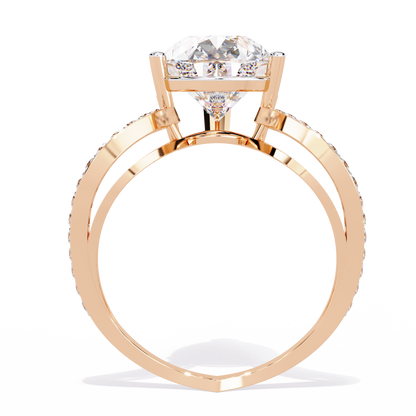 5.00Ct Pear And Round Cut White Colorless Diamond V Shape Antique Classic Stunning Wedding Ring Gift For Women's