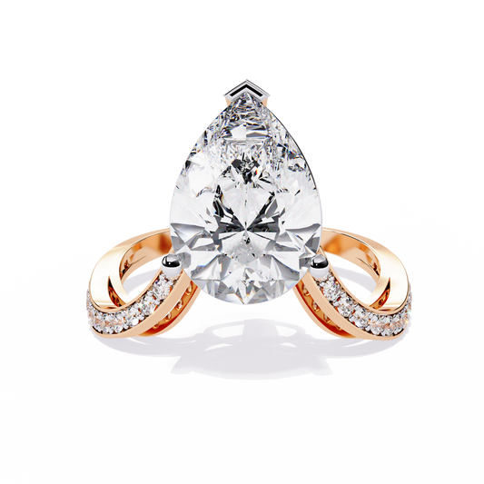 5.00Ct Pear And Round Cut White Colorless Diamond V Shape Antique Classic Stunning Wedding Ring Gift For Women's - HIGHCARAT DIAMONDS