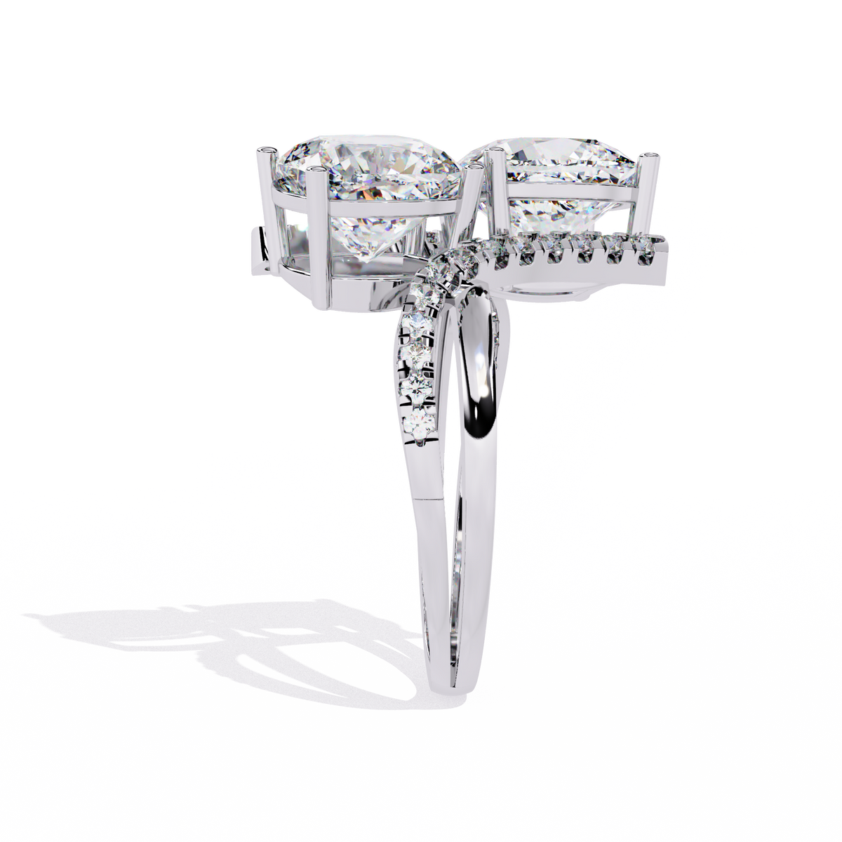 5.04Ct Round And Cushion Square Cut Diamond Elegance Timeless Stunning Dainty Bridesmaid Ring - HIGHCARAT DIAMONDS