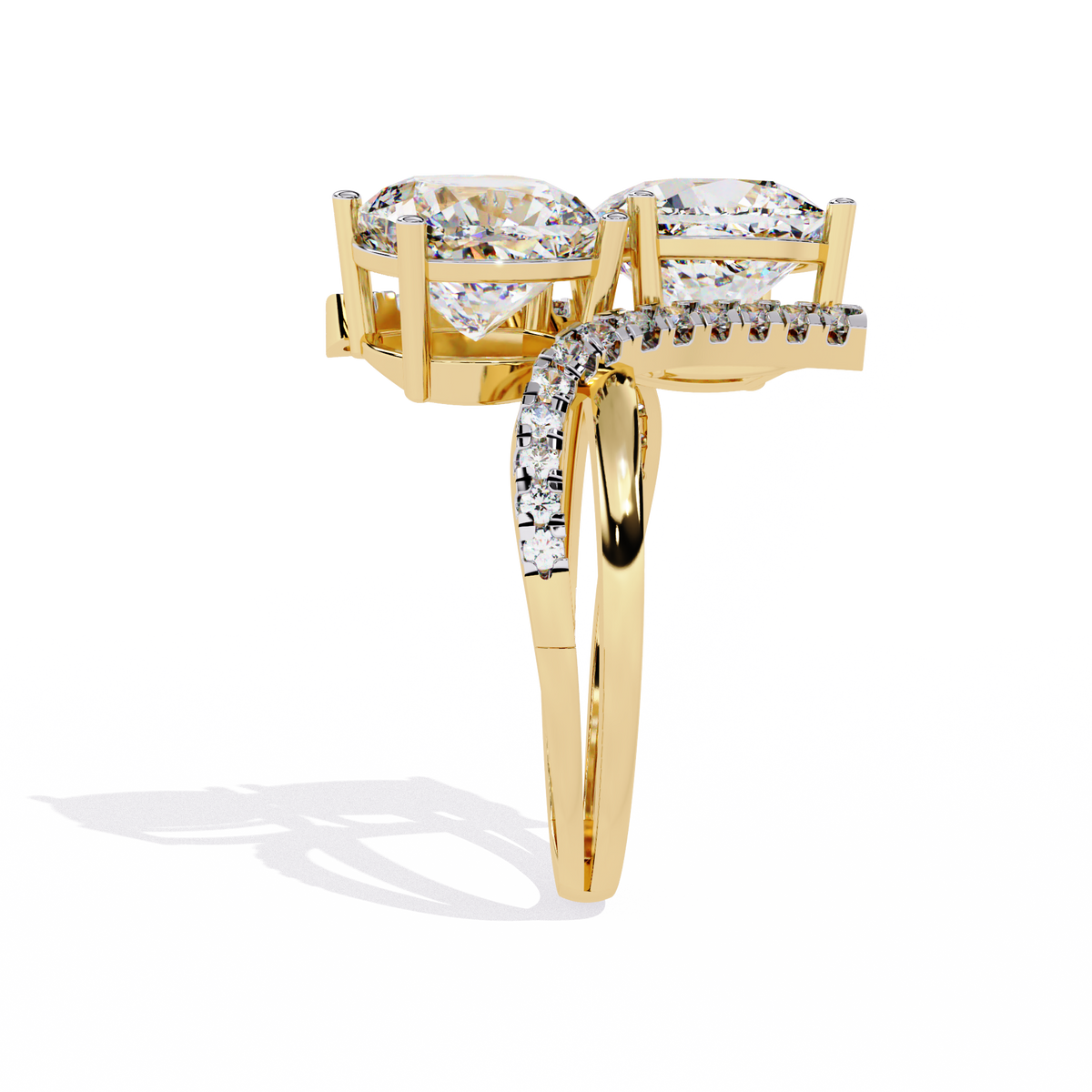 5.04Ct Round And Cushion Square Cut Diamond Elegance Timeless Stunning Dainty Bridesmaid Ring - HIGHCARAT DIAMONDS