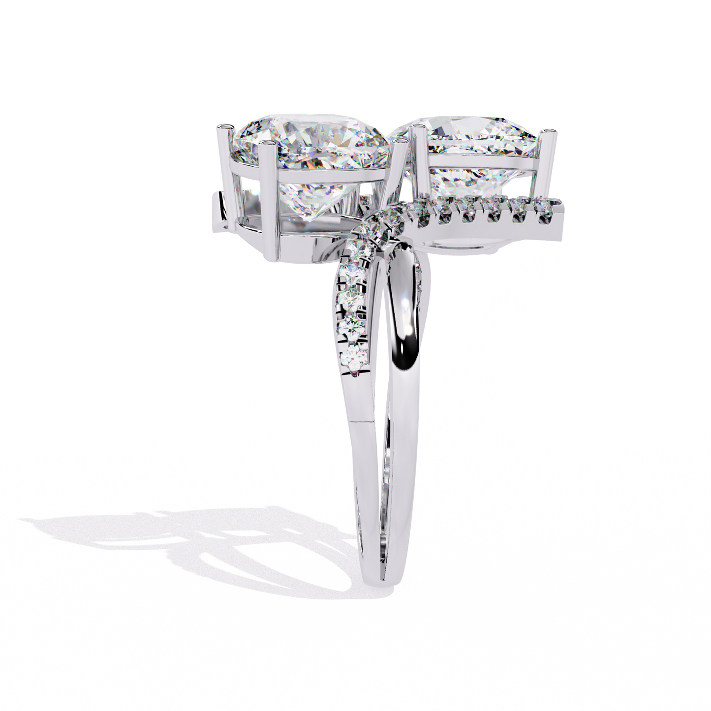 5.04Ct Round And Cushion Square Cut Diamond Elegance Timeless Stunning Dainty Bridesmaid Ring - HIGHCARAT DIAMONDS