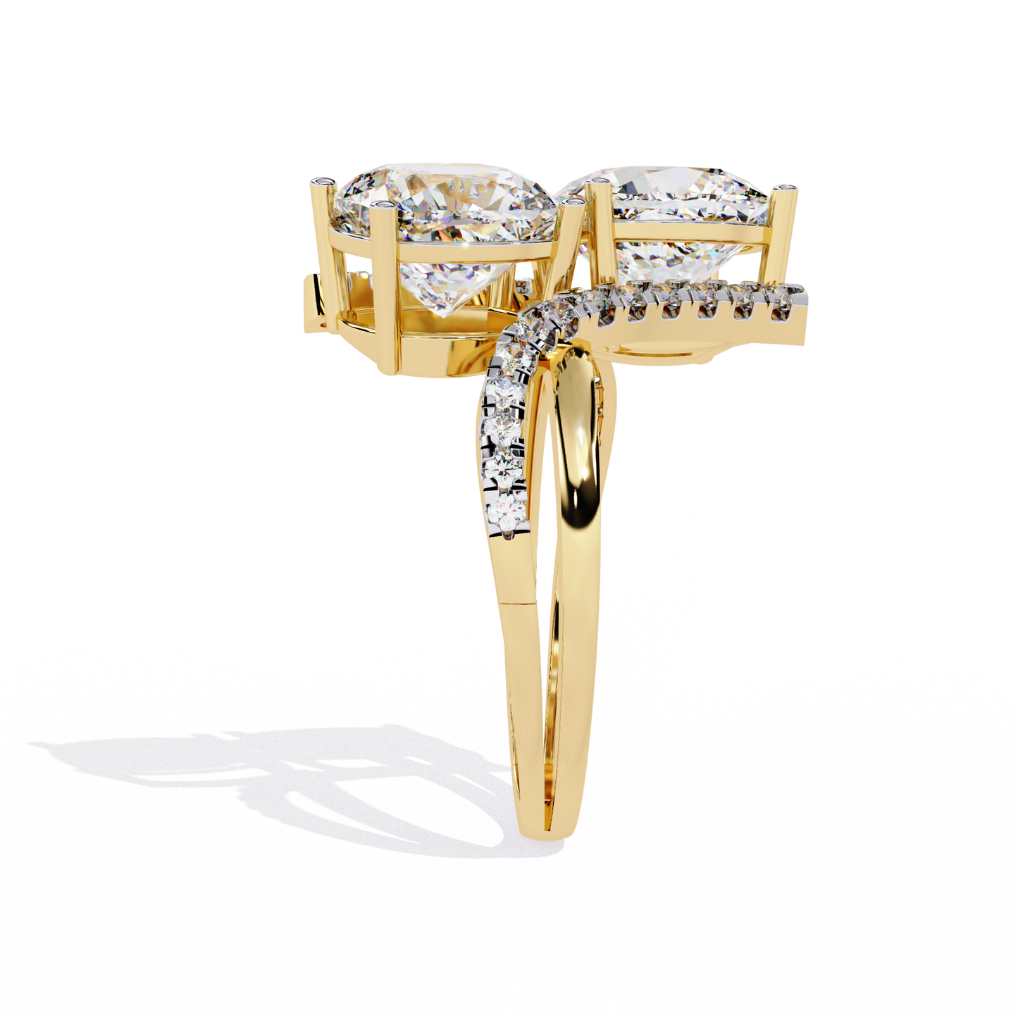 5.04Ct Round And Cushion Square Cut Diamond Elegance Timeless Stunning Dainty Bridesmaid Ring - HIGHCARAT DIAMONDS