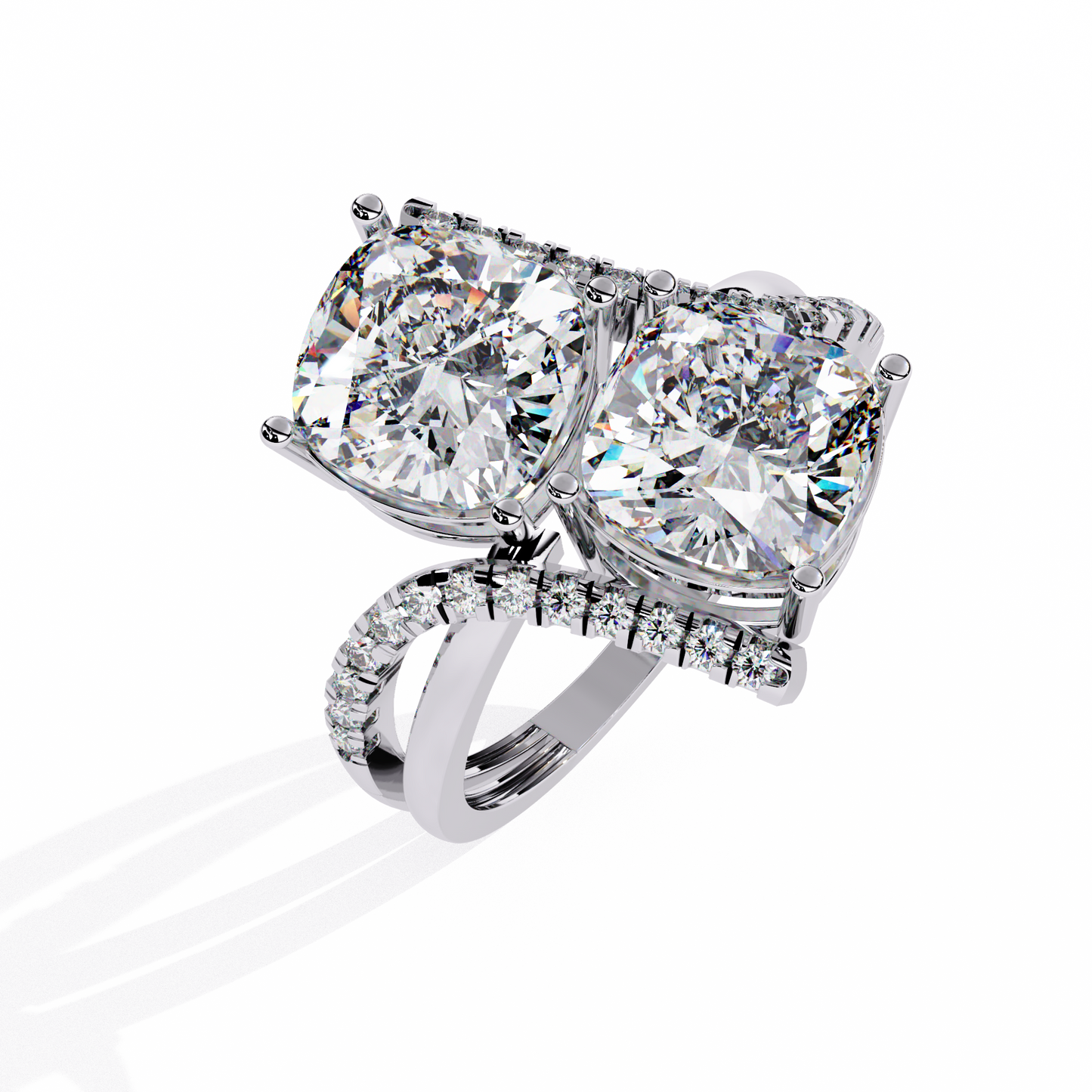 5.04Ct Round And Cushion Square Cut Diamond Elegance Timeless Stunning Dainty Bridesmaid Ring - HIGHCARAT DIAMONDS