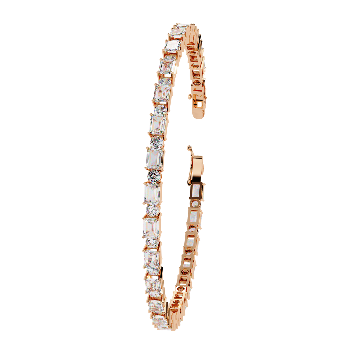 5.10Ct Emerald And Round Cut Diamond Elegant Minimalist Vintage Handmade Dainty Tennis Wedding Bracelet Gift For Women's - HIGHCARAT DIAMONDS