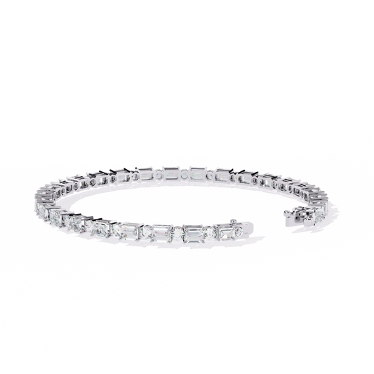5.10Ct Emerald And Round Cut Diamond Elegant Minimalist Vintage Handmade Dainty Tennis Wedding Bracelet Gift For Women's - HIGHCARAT DIAMONDS