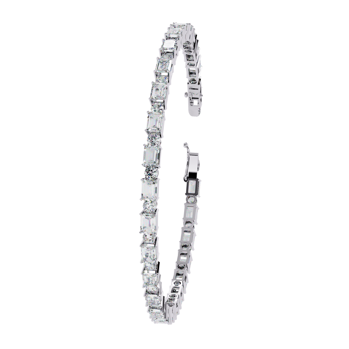 5.10Ct Emerald And Round Cut Diamond Elegant Minimalist Vintage Handmade Dainty Tennis Wedding Bracelet Gift For Women's - HIGHCARAT DIAMONDS