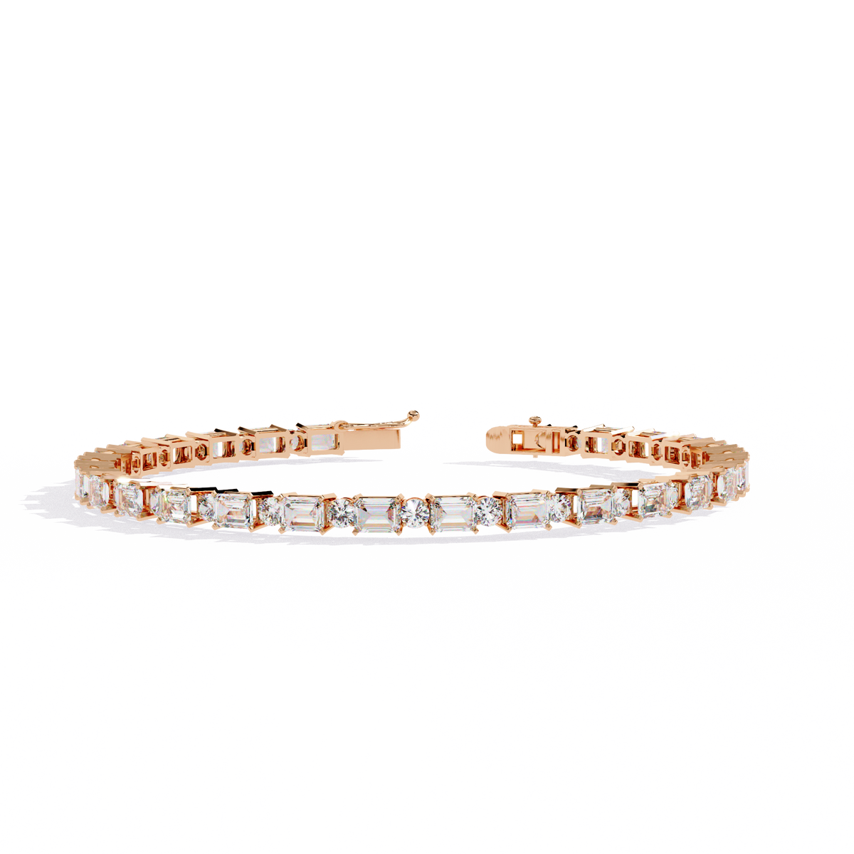5.10Ct Emerald And Round Cut Diamond Elegant Minimalist Vintage Handmade Dainty Tennis Wedding Bracelet Gift For Women's - HIGHCARAT DIAMONDS