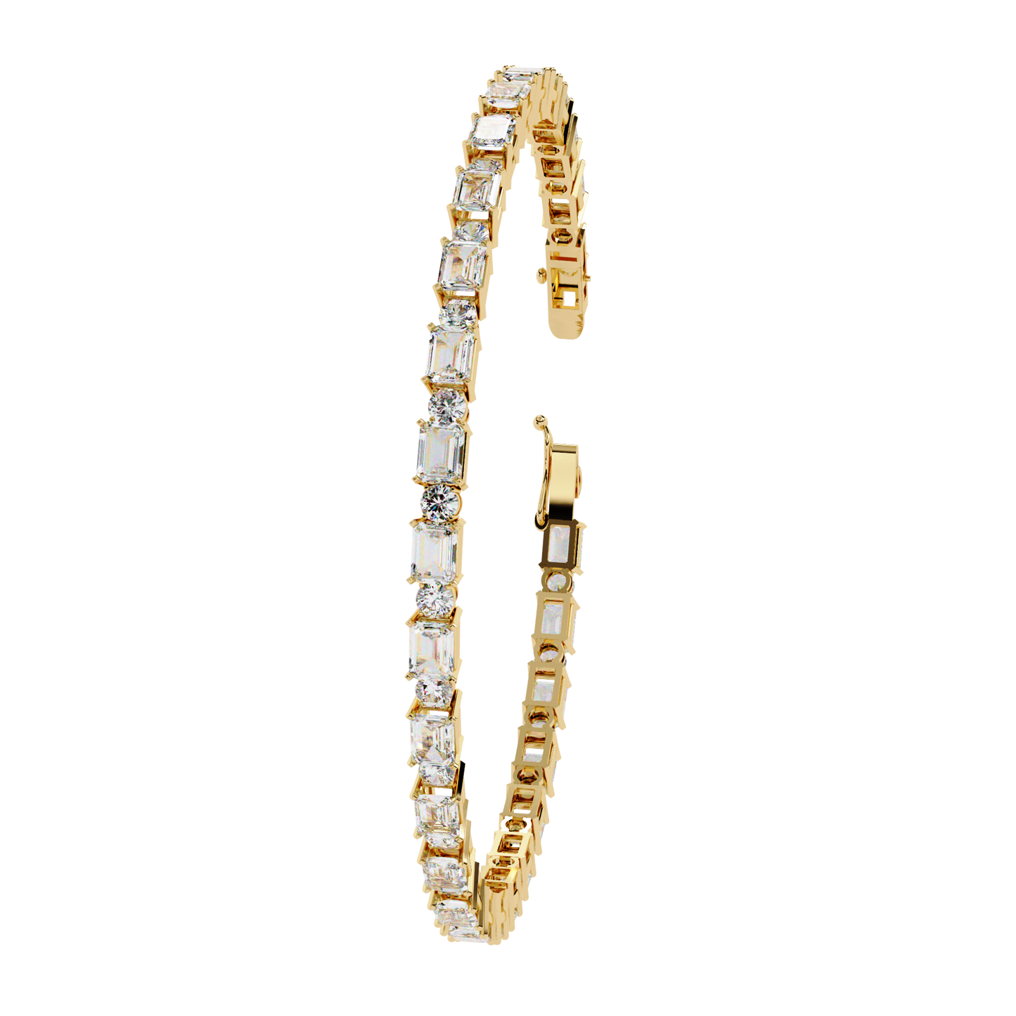 5.10Ct Emerald And Round Cut Diamond Elegant Minimalist Vintage Handmade Dainty Tennis Wedding Bracelet Gift For Women's - HIGHCARAT DIAMONDS