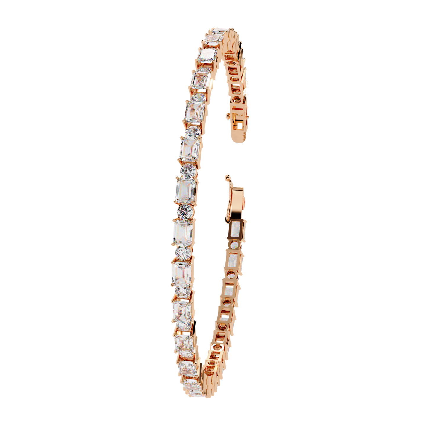 5.10Ct Emerald And Round Cut Diamond Elegant Minimalist Vintage Handmade Dainty Tennis Wedding Bracelet Gift For Women's - HIGHCARAT DIAMONDS