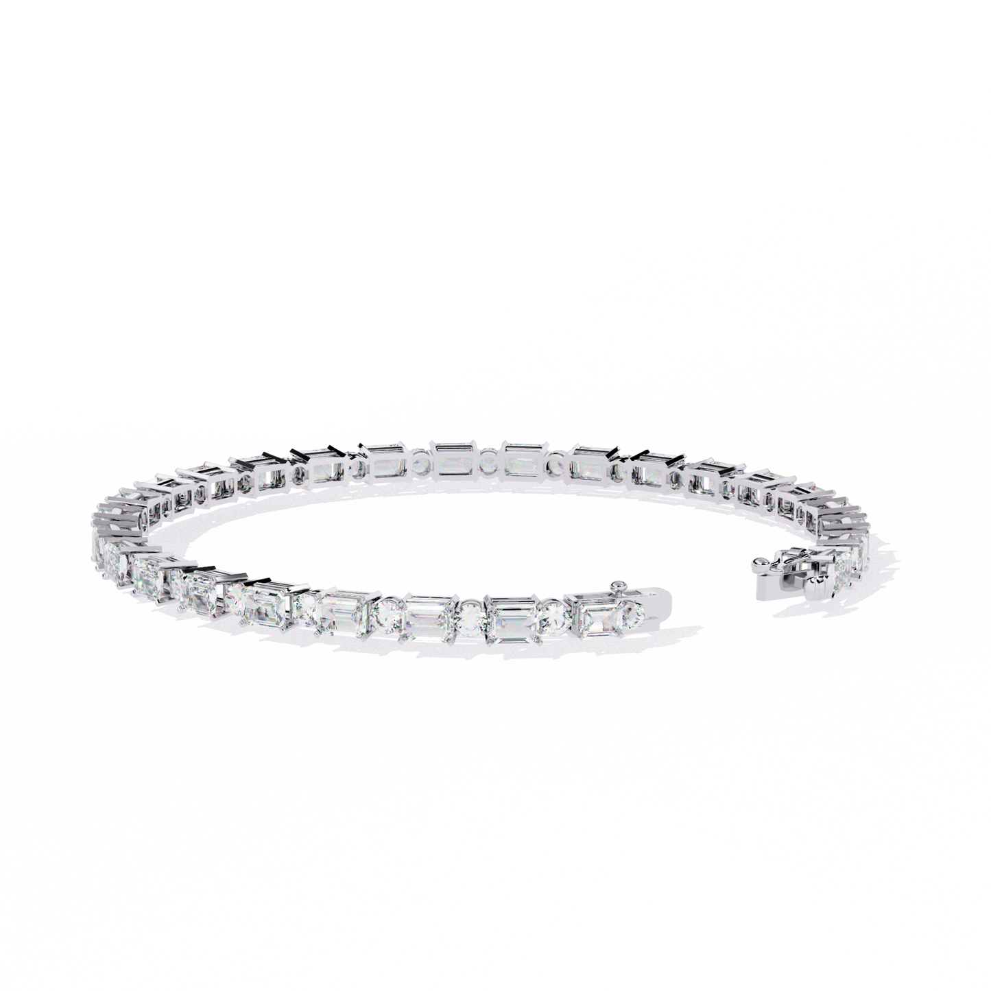 5.10Ct Emerald And Round Cut Diamond Elegant Minimalist Vintage Handmade Dainty Tennis Wedding Bracelet Gift For Women's - HIGHCARAT DIAMONDS