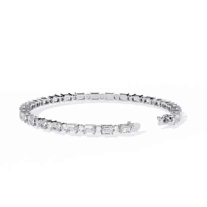 5.10Ct Emerald And Round Cut Diamond Elegant Minimalist Vintage Handmade Dainty Tennis Wedding Bracelet Gift For Women's - HIGHCARAT DIAMONDS