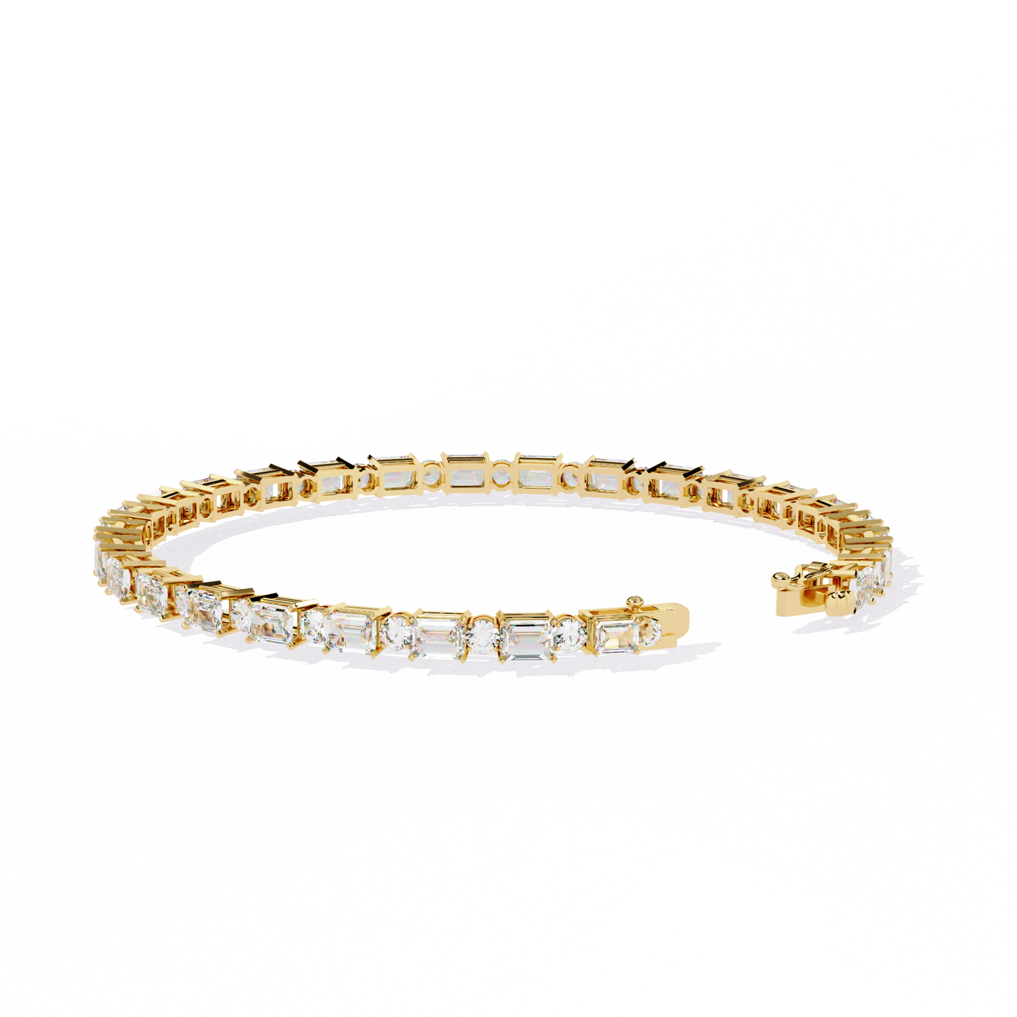 5.10Ct Emerald And Round Cut Diamond Elegant Minimalist Vintage Handmade Dainty Tennis Wedding Bracelet Gift For Women's - HIGHCARAT DIAMONDS