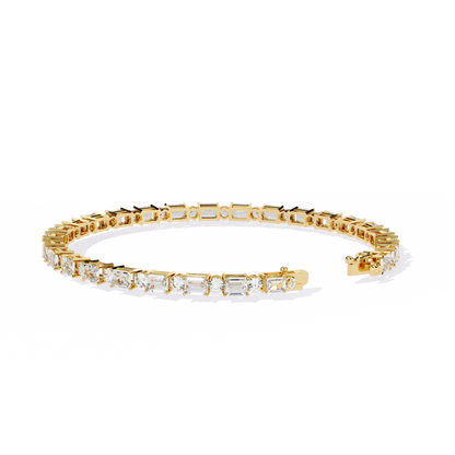 5.10Ct Emerald And Round Cut Diamond Elegant Minimalist Vintage Handmade Dainty Tennis Wedding Bracelet Gift For Women's - HIGHCARAT DIAMONDS