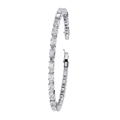 5.10Ct Emerald And Round Cut Diamond Elegant Minimalist Vintage Handmade Dainty Tennis Wedding Bracelet Gift For Women's - HIGHCARAT DIAMONDS