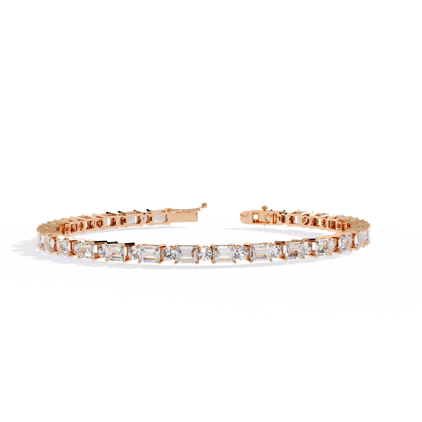 5.10Ct Emerald And Round Cut Diamond Elegant Minimalist Vintage Handmade Dainty Tennis Wedding Bracelet Gift For Women's - HIGHCARAT DIAMONDS