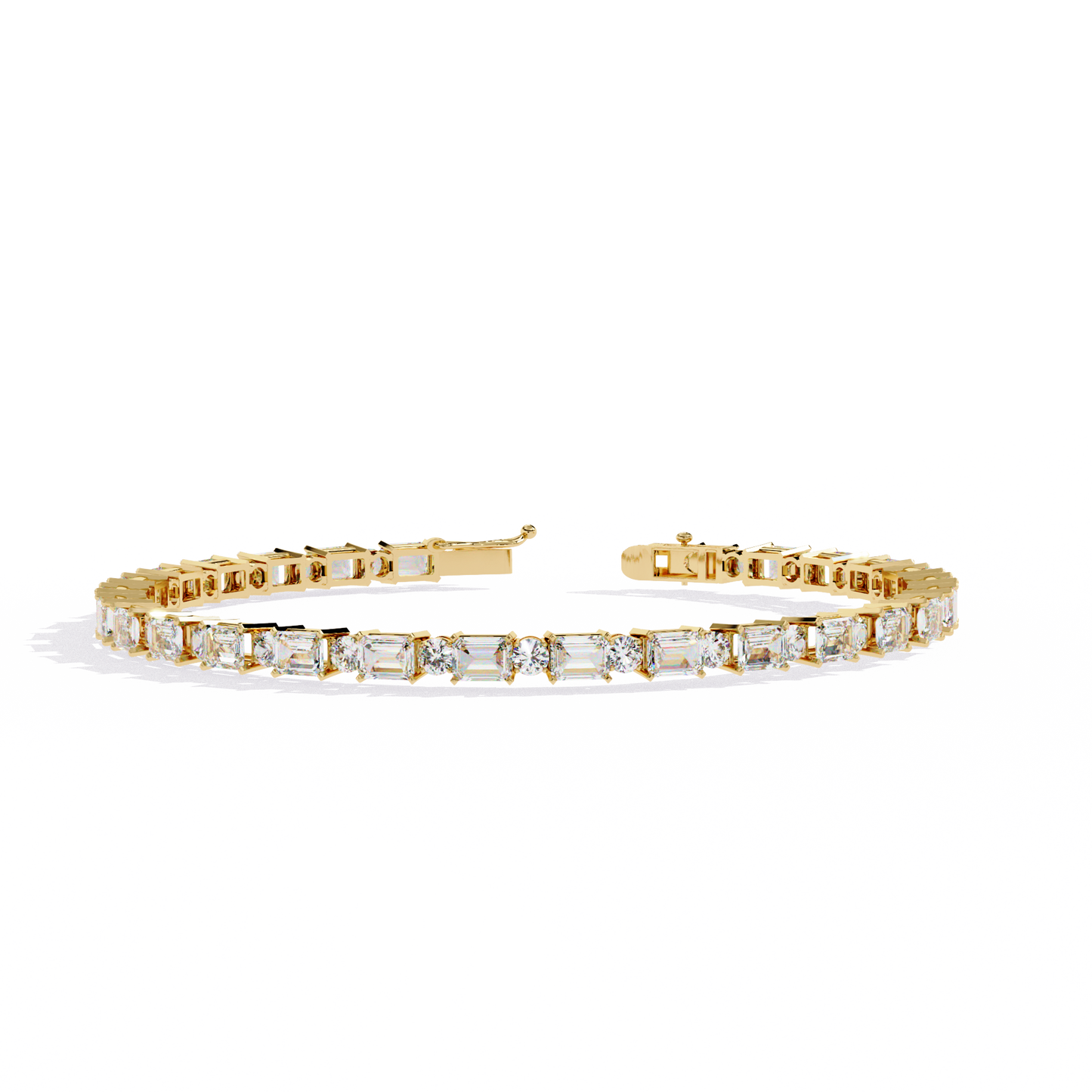5.10Ct Emerald And Round Cut Diamond Elegant Minimalist Vintage Handmade Dainty Tennis Wedding Bracelet Gift For Women's - HIGHCARAT DIAMONDS