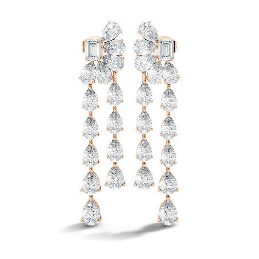 5.36 Carat Emerald & Pear Shape Lab Grown Diamond Elegance Vintage Earrings Daily wear For Women