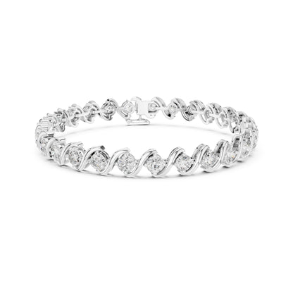5.40CT Round Cut Lab Grown & Natural Diamond Elegant Cluster Vintage Stunning Dainty Tennis Dainty Bracelet Gift For Her - HIGHCARAT DIAMONDS