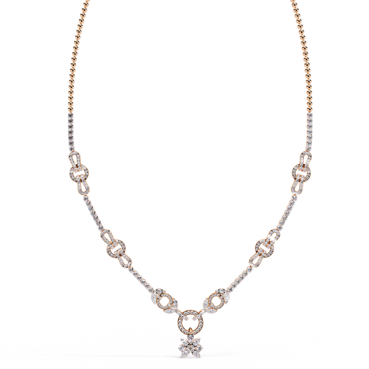 5.47 Ct Round Cut Natural And Lab Grown Diamond Minimalist Sparkling Wedding Necklace Gift For Women's - HIGHCARAT DIAMONDS