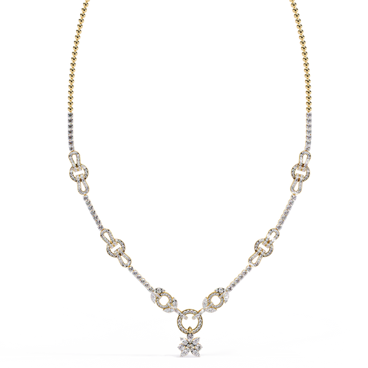 5.47 Ct Round Cut Natural And Lab Grown Diamond Minimalist Sparkling Wedding Necklace Gift For Women's - HIGHCARAT DIAMONDS