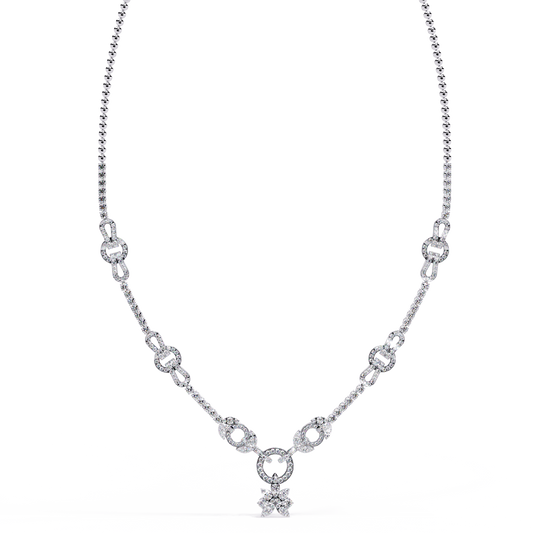 5.47 Ct Round Cut Natural And Lab Grown Diamond Minimalist Sparkling Wedding Necklace Gift For Women's - HIGHCARAT DIAMONDS