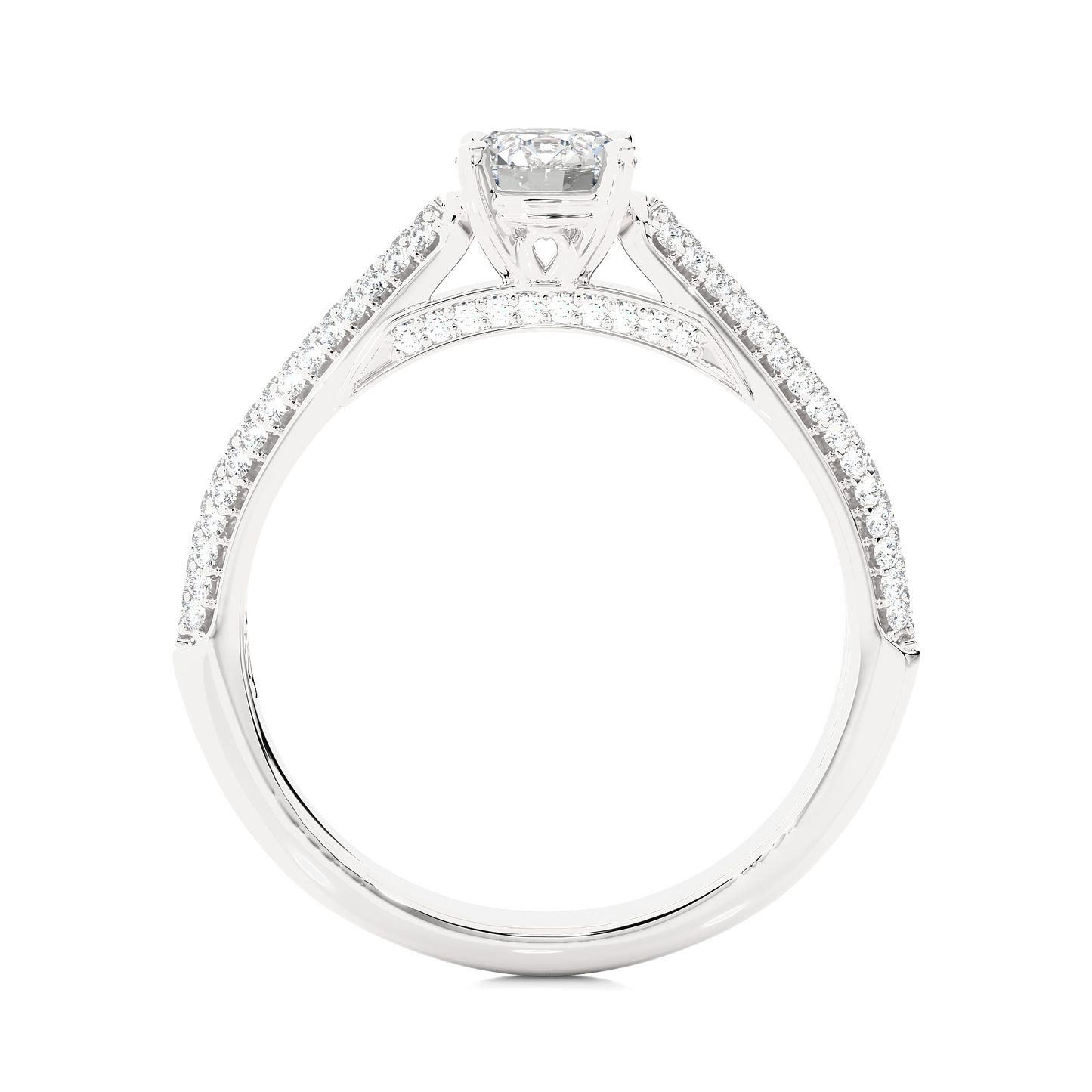 5.70 Ct Round Shaped Lab Grown  Diamond 18k Solid Gold With Side Stone Stunning Engagement Ring For Her - HIGHCARAT DIAMONDS