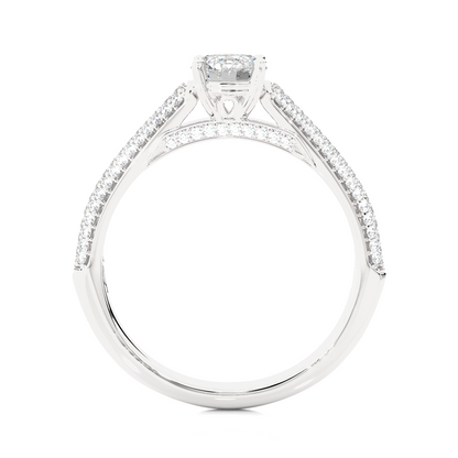 5.70 Ct Round Shaped Lab Grown  Diamond 18k Solid Gold With Side Stone Stunning Engagement Ring For Her - HIGHCARAT DIAMONDS