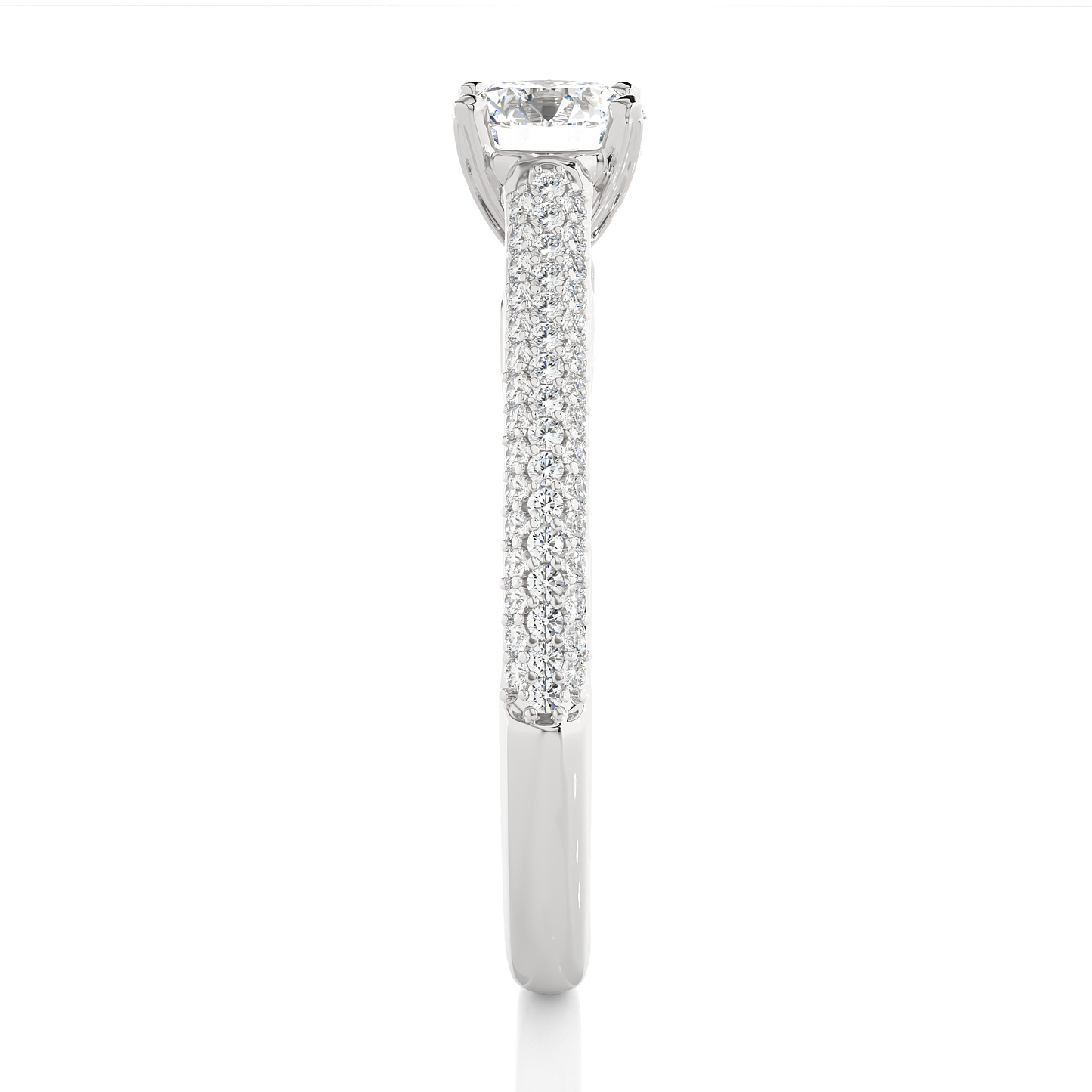 5.70 Ct Round Shaped Lab Grown  Diamond 18k Solid Gold With Side Stone Stunning Engagement Ring For Her - HIGHCARAT DIAMONDS
