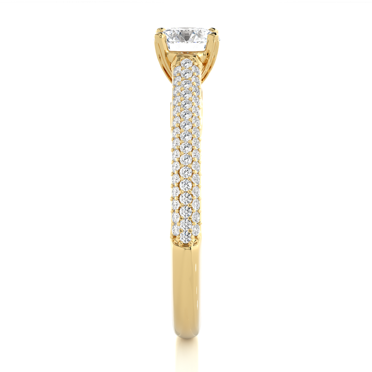 5.70 Ct Round Shaped Lab Grown  Diamond 18k Solid Gold With Side Stone Stunning Engagement Ring For Her - HIGHCARAT DIAMONDS