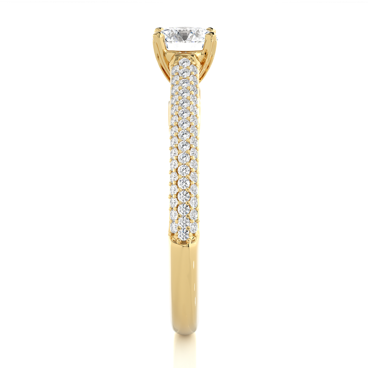 5.70 Ct Round Shaped Lab Grown  Diamond 18k Solid Gold With Side Stone Stunning Engagement Ring For Her - HIGHCARAT DIAMONDS