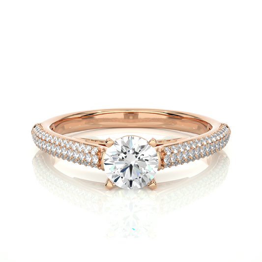 5.70 Ct Round Shaped Lab Grown  Diamond 18k Solid Gold With Side Stone Stunning Engagement Ring For Her - HIGHCARAT DIAMONDS