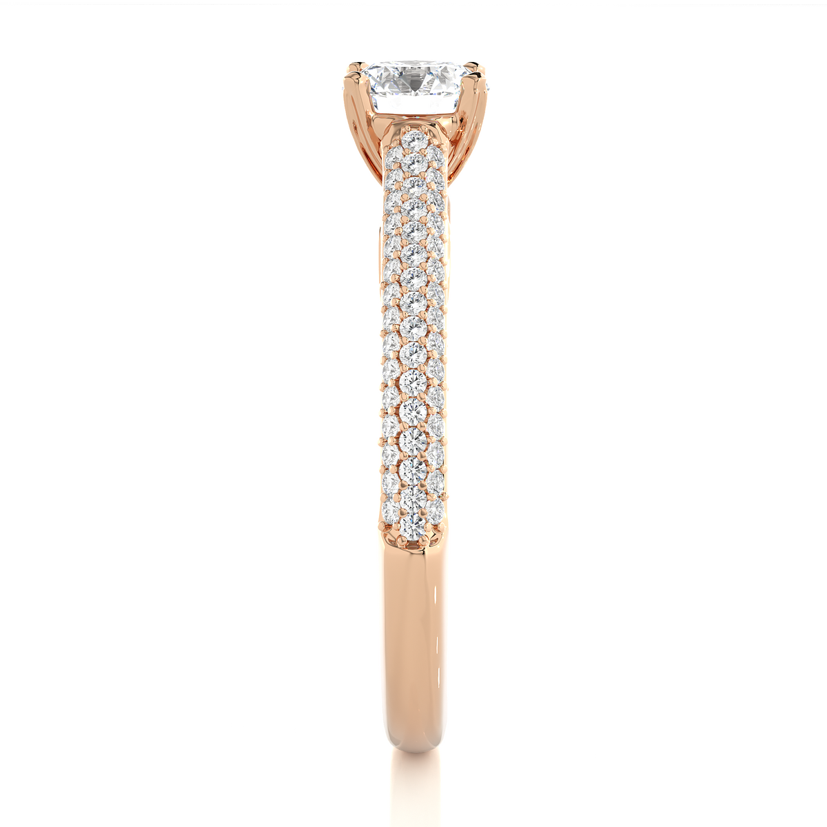 5.70 Ct Round Shaped Lab Grown  Diamond 18k Solid Gold With Side Stone Stunning Engagement Ring For Her - HIGHCARAT DIAMONDS
