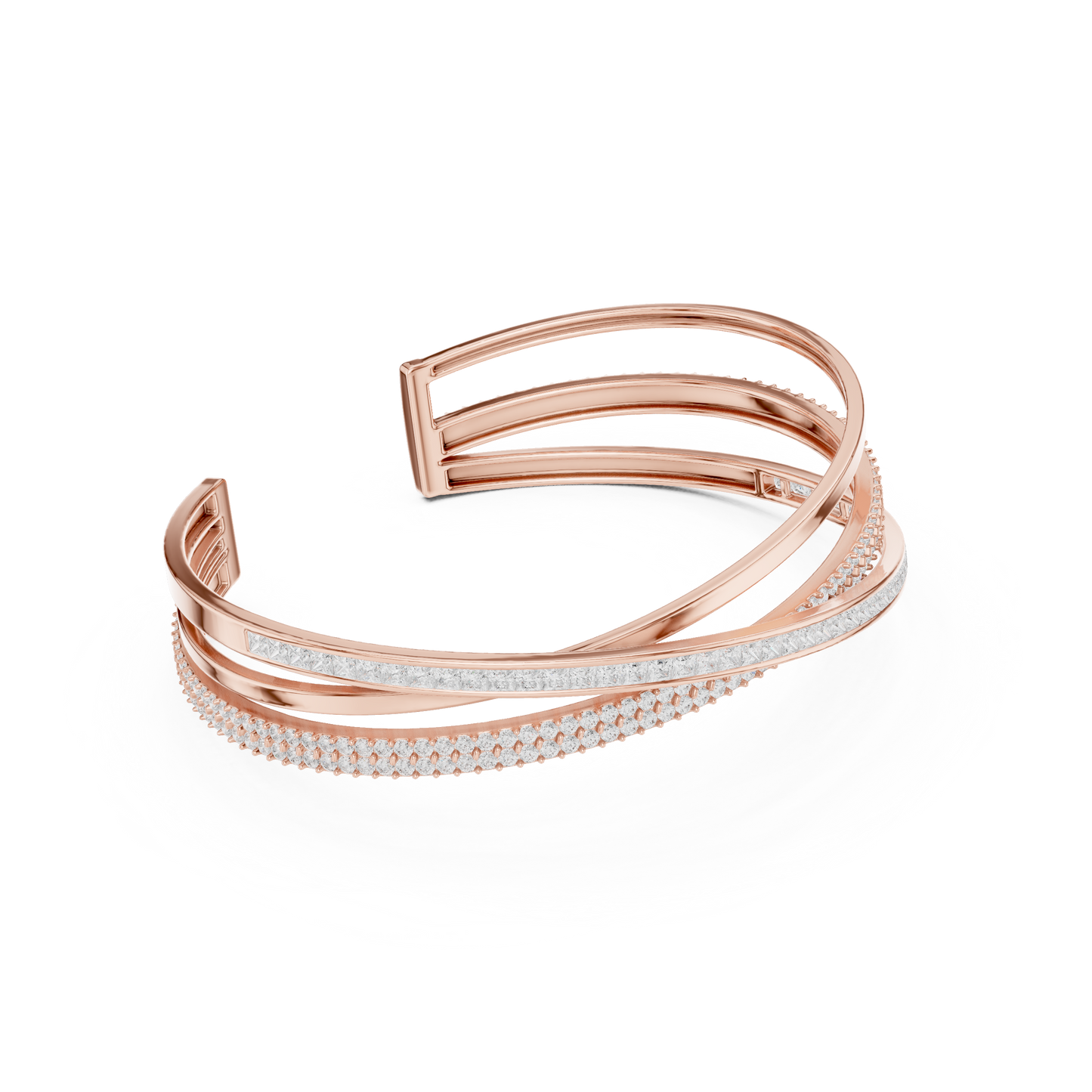 5.70CT Princess & Round Cut Lab Grown Diamond Minimalist Wedding Bracelet - HIGHCARAT DIAMONDS