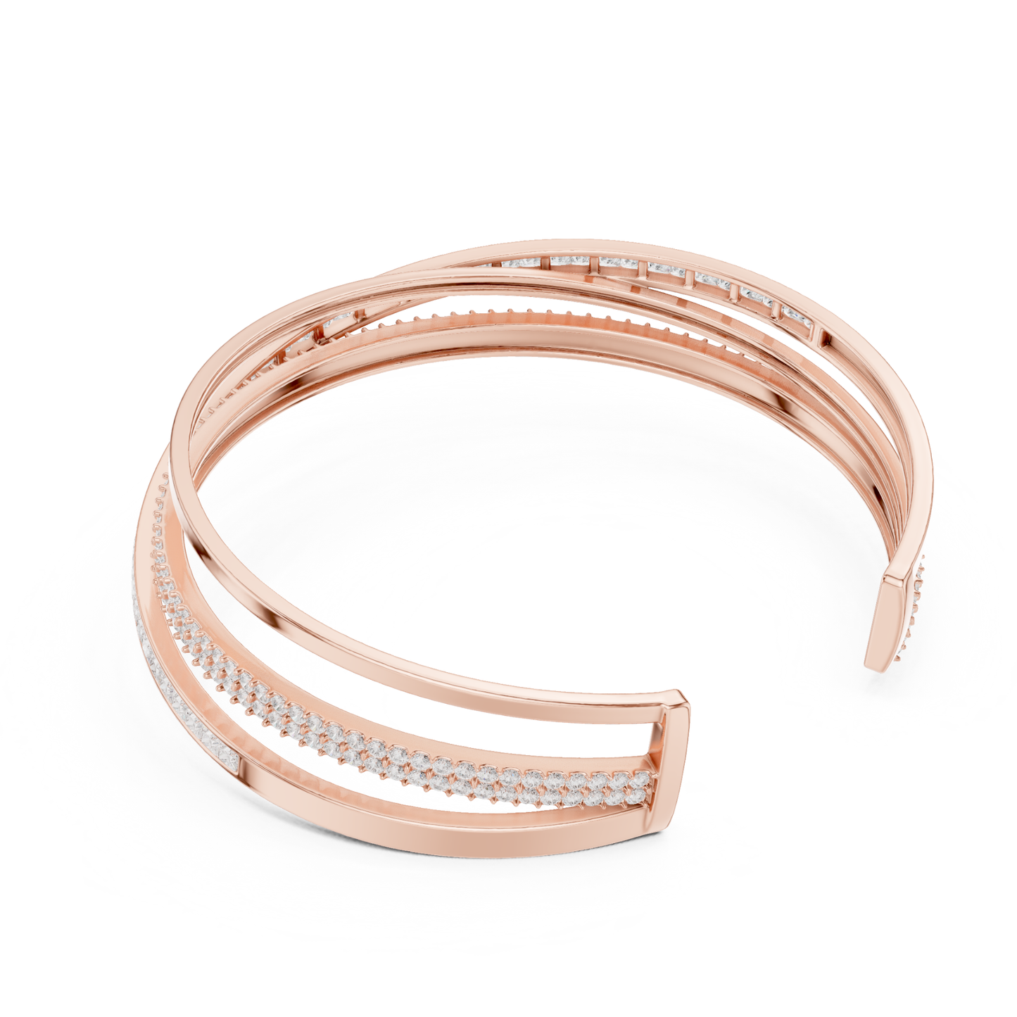 5.70CT Princess & Round Cut Lab Grown Diamond Minimalist Wedding Bracelet - HIGHCARAT DIAMONDS