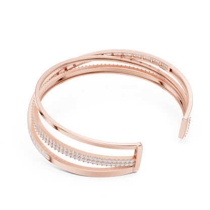 5.70CT Princess & Round Cut Lab Grown Diamond Minimalist Wedding Bracelet - HIGHCARAT DIAMONDS