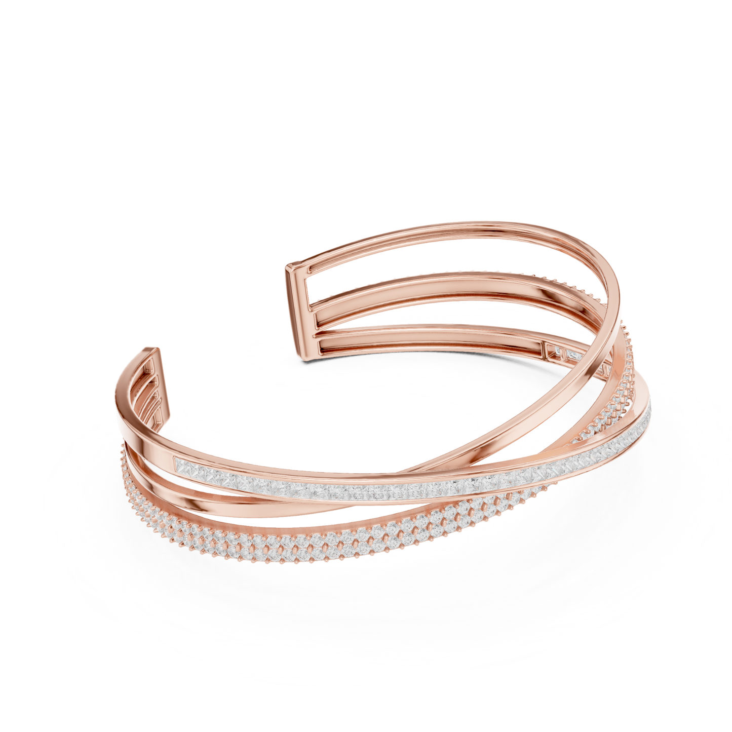 5.70CT Princess & Round Cut Lab Grown Diamond Minimalist Wedding Bracelet - HIGHCARAT DIAMONDS