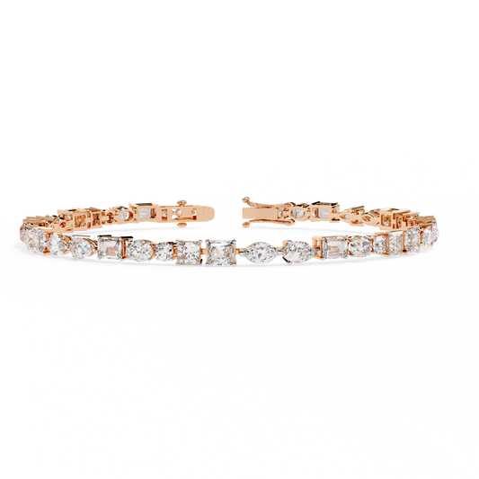 5.74Ct Multi Shape Lab Grown Daimond Unique Perfect Dainty Handcrafted Statement Tennis Bracelet Annivrasry Gift For Her - HIGHCARAT DIAMONDS