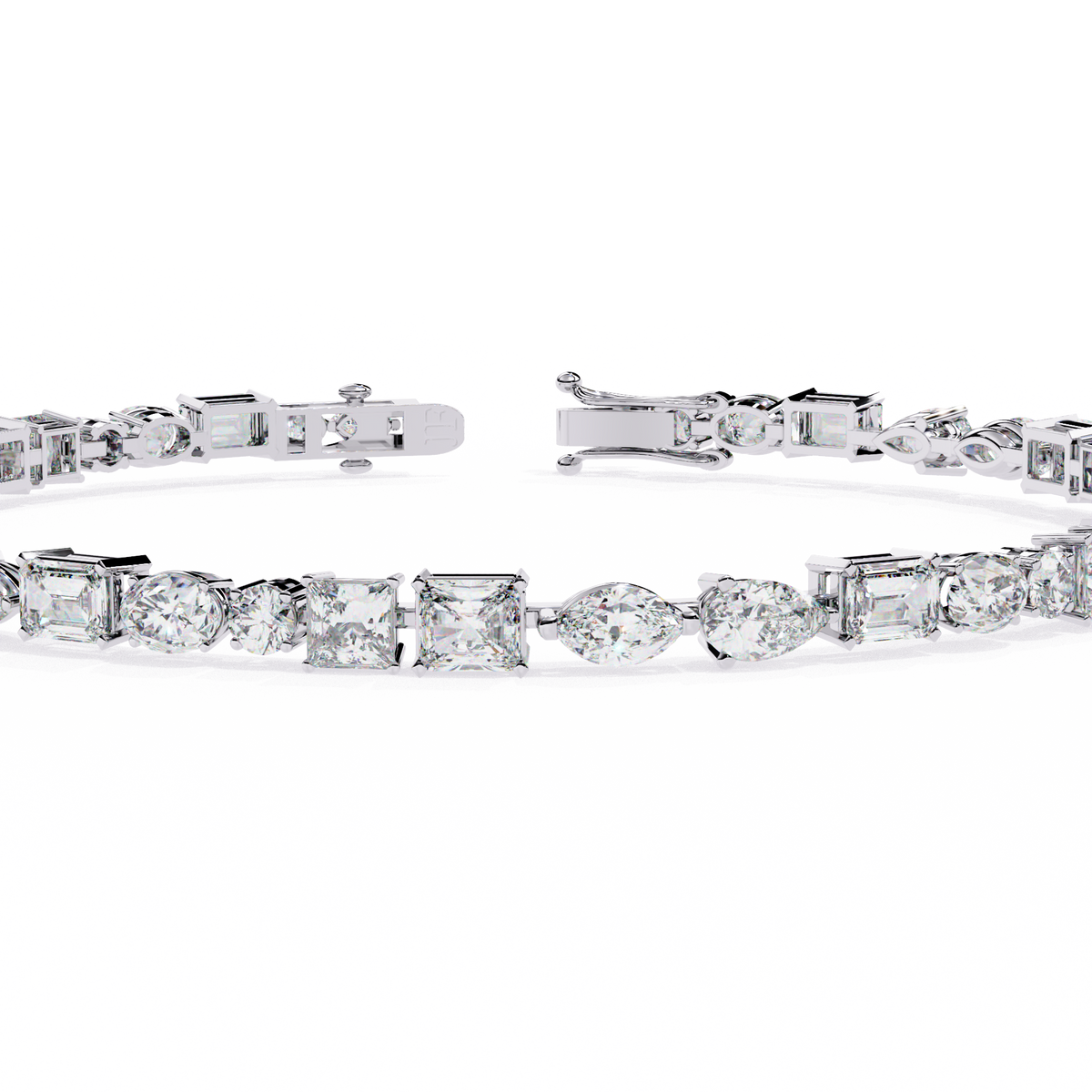 5.74Ct Multi Shape Lab Grown Daimond Unique Perfect Dainty Handcrafted Statement Tennis Bracelet Annivrasry Gift For Her - HIGHCARAT DIAMONDS