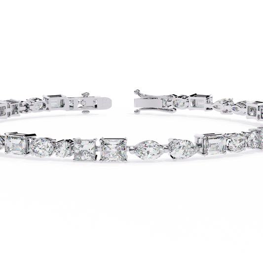 5.74Ct Multi Shape Lab Grown Daimond Unique Perfect Dainty Handcrafted Statement Tennis Bracelet Annivrasry Gift For Her - HIGHCARAT DIAMONDS
