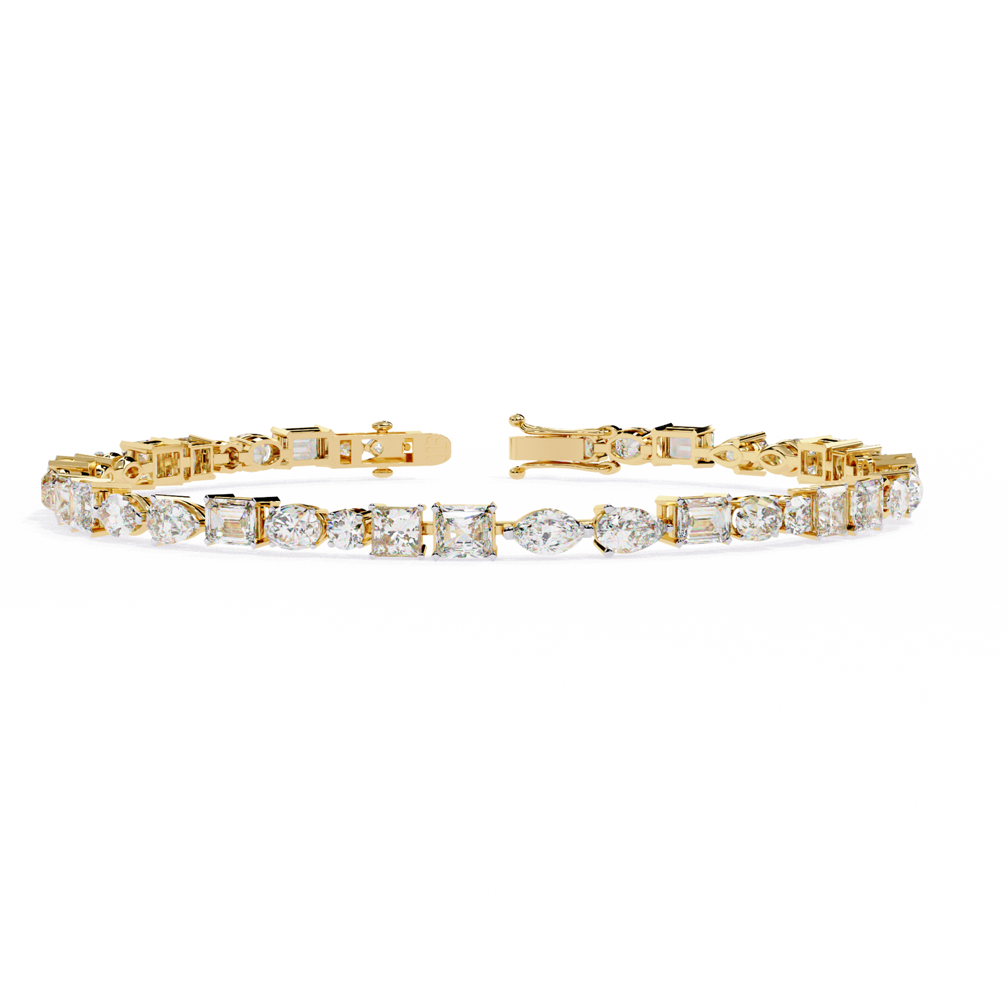 5.74Ct Multi Shape Lab Grown Daimond Unique Perfect Dainty Handcrafted Statement Tennis Bracelet Annivrasry Gift For Her - HIGHCARAT DIAMONDS