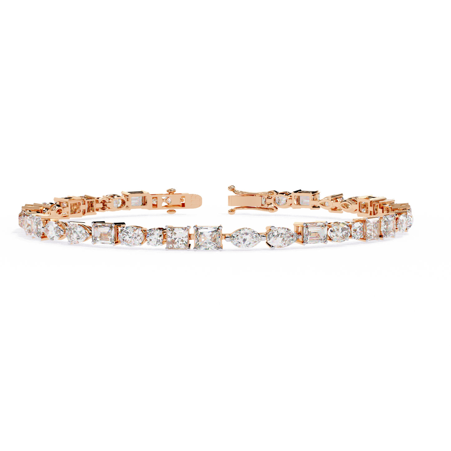 5.74Ct Multi Shape Lab Grown Daimond Unique Perfect Dainty Handcrafted Statement Tennis Bracelet Annivrasry Gift For Her - HIGHCARAT DIAMONDS